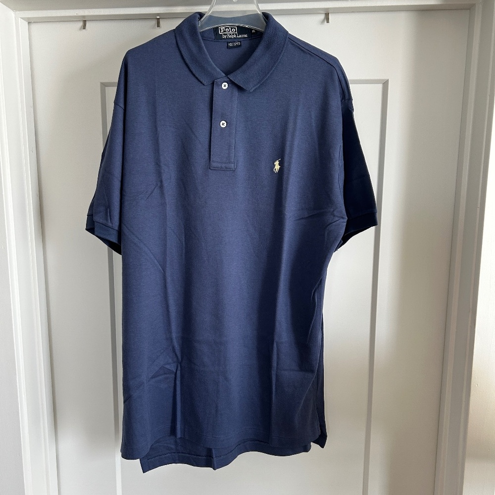 New Polo by Ralph Lauren Dark Blue SS, Polo Shirt, XL